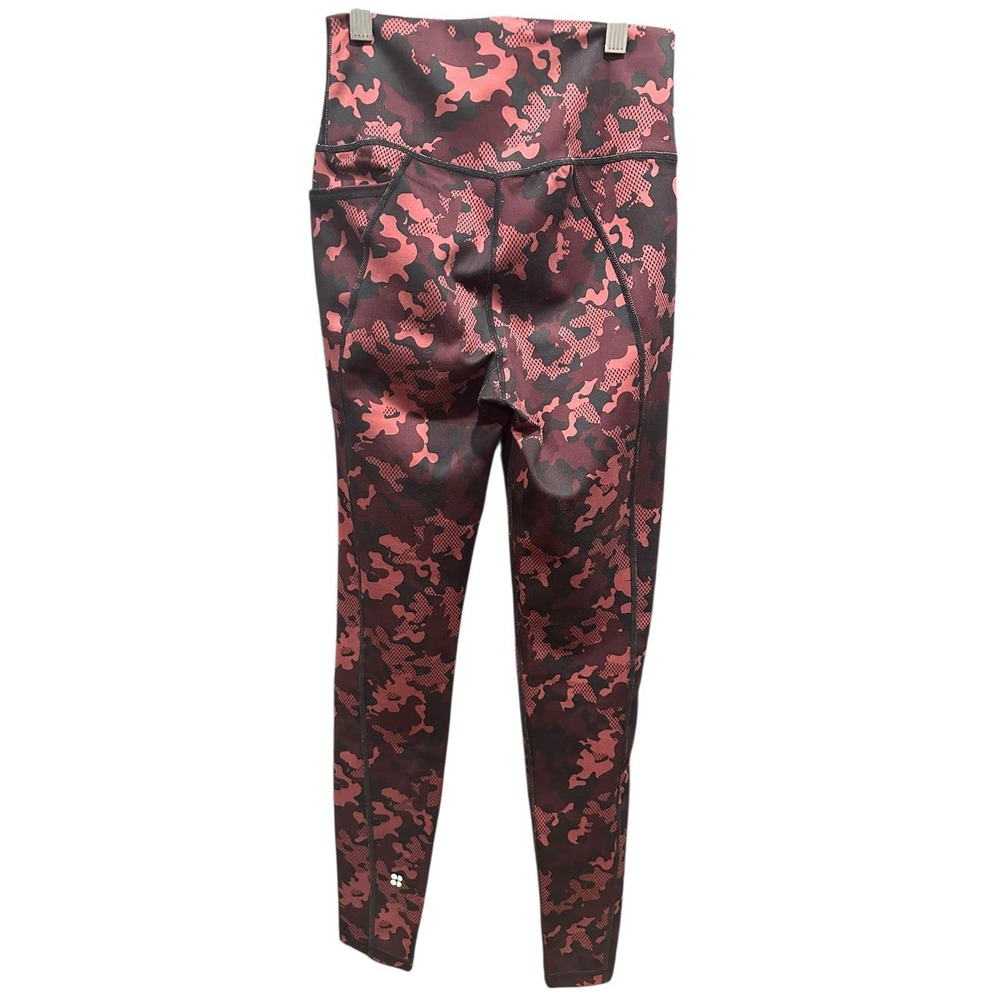 Sweaty Betty Leggings Womens XS Full Length Maroon Red Camo Workout Compression - Picture 4 of 5